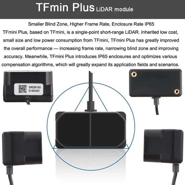 TFmini Plus Lidar Sensor Module Single-Point Ranging Module 0 1 12m Measurement Range Distance For Drone Industrial Sensing Robot Smart Home Support I O Uart And I2c P 23436973
