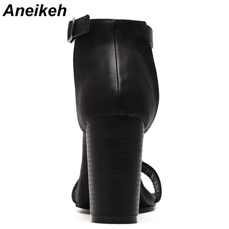42 Gruesa De 35 Tamaño Las Correa Tobillo 2019 Verano Tacón Plus Aneikeh Sandalias Alto Mujeres Black Zapatos Bombas Negro CgwOqnwzt