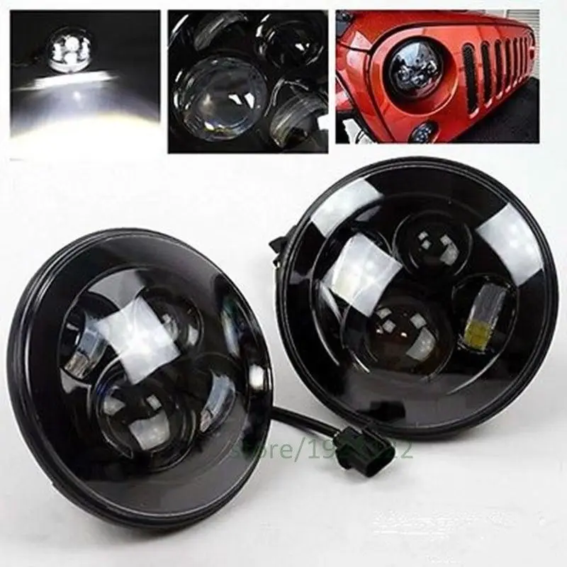 DOT E9 Approved Hadlamps For Land Rover Defender Head Lights H4 Round 7inch 90 110