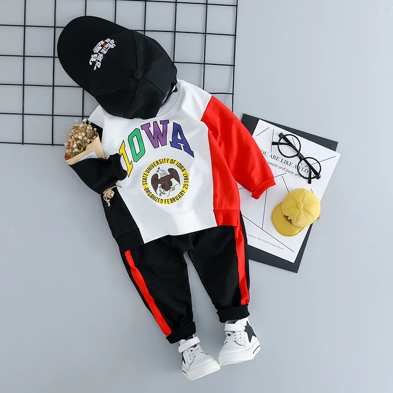 

2018 New Baby Boy Girls Clothing Sets Spring Autumn Baby Casual Fashion sweater+trousers two-piece suit Kids Clothes Sets Cotton
