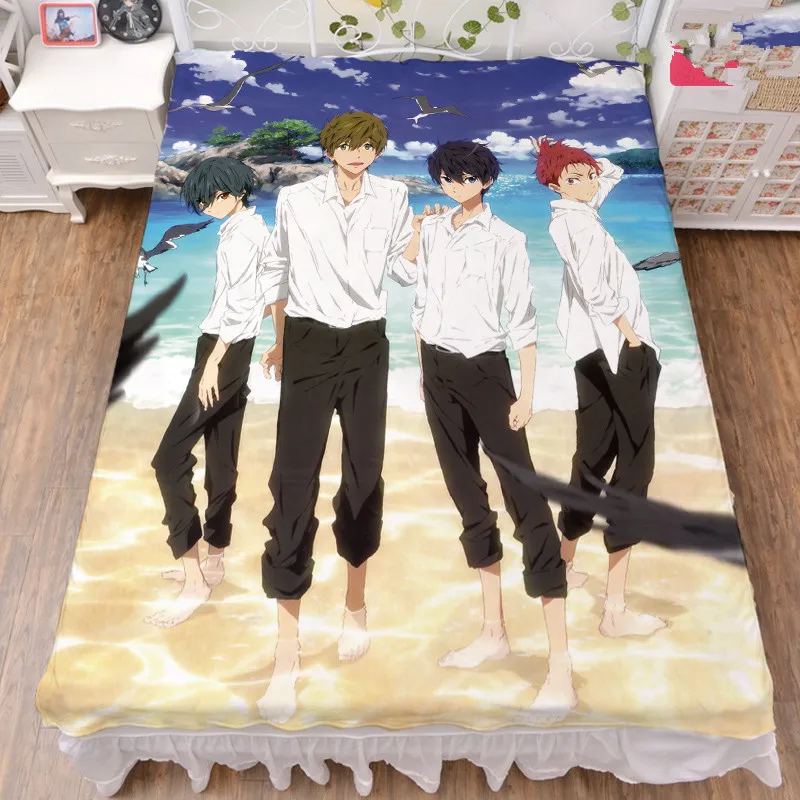 Японское аниме бесплатно! Iwatobi Swim Club cool boy Nanase Haruka & Rin Matsuoka простыня и одеяло летнее