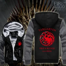Game of Thrones Targaryen Hoodie Sweater Shirt Winter is Coming Unisex Zipper Jacket