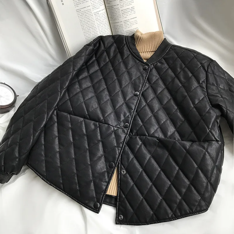Куртка женская с длинным рукавом из искусственной кожи в байкерском стиле|pu leather