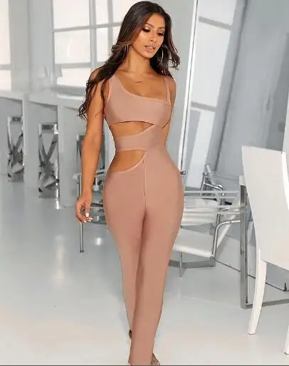 noir Femmes Sexy Partie Spéciale Beige Combinaisons Moulante rouge De Bracelet Offre Nouveau Soirée Bandage 2018 Deavogy qIwUtF6t