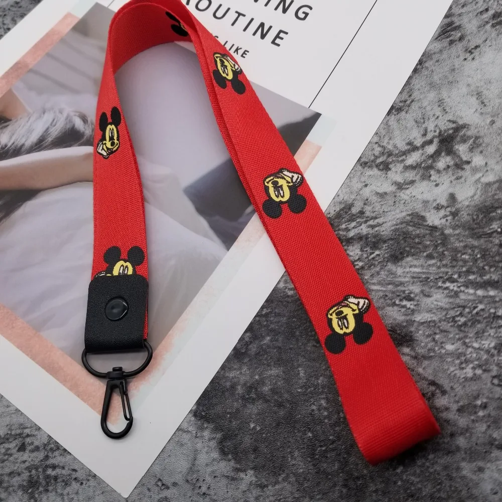 

New Keychain Tag Strap Neck Lanyards for keys Mickey Mouse Pattern ID Card Pass Gym Mobile Phone USB badge holder DIY Hang Rope