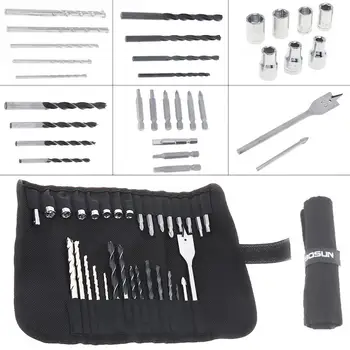 

31pcs/lot Multifunction Drill Bit Combination Kit with Canvas Bag and Impact Drill for Various Hole Professional Processing