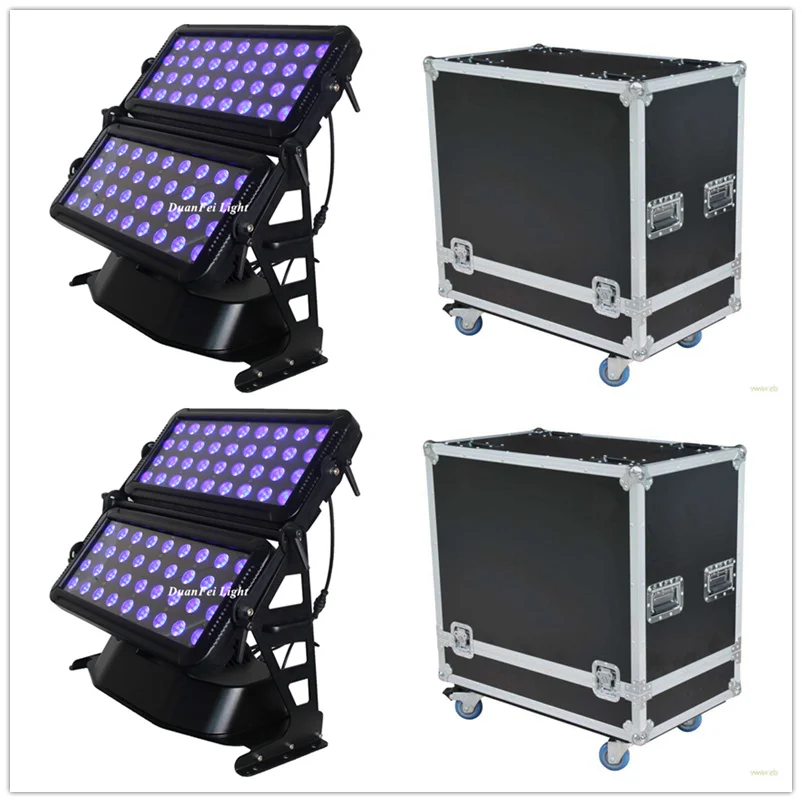 (Flycase) 4 партии 72*18 Вт наружный строительный проектор IP65 rgbwa uv 6 в 1 светодиодный