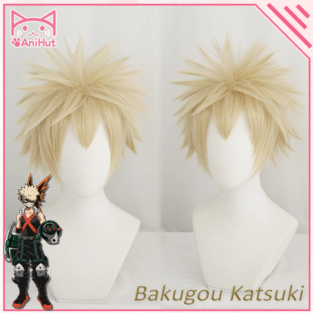 AniHut аниме My Hero Academy Bakugo костюм кацуки для косплея парик Boku No Hero Academy Косплей волосы Bakugo парики кацуки