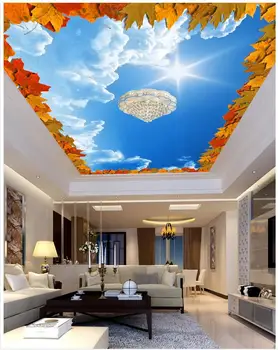

Maple Leaf blue sky ceiling light ceilings 3d room wallpaper landscape ceiling 3d mural designs
