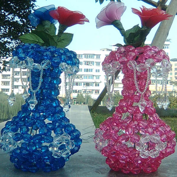 Diy Beaded Vase Made Of Acrylic Beads With Bead Vase Size Nd Color