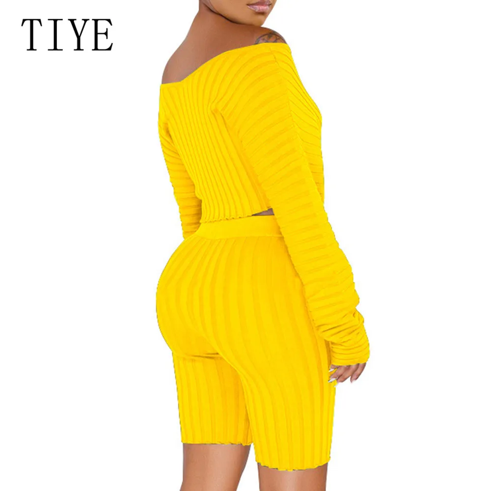TIYE Women Pit Cloth Jumpsuits Autumn Off Shoulder Long Sleeve Bodycon Bandage Playsuits Casual Two Pieces Sets Elegant Rompers TIYE Women Pit Cloth Jumpsuits Autumn Off Shoulder Long Sleeve Bodycon Bandage Playsuits Casual Two Pieces Sets Elegant Rompers