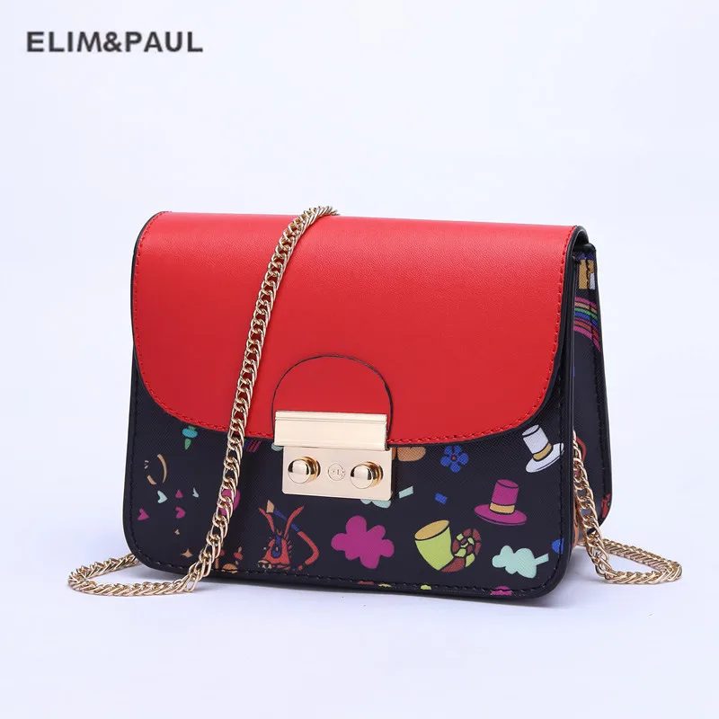 

High Quality Mini Women Leather Luxury Handbags Women Bags Designer Chain Crossbody Bag Graffiti Fashion Women Messenger Bag
