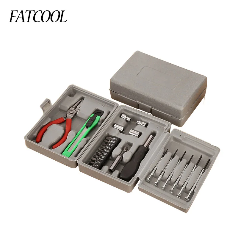 FATCOOL 24pc Household Tool Set Knife Screwdriver Plier Bits Connecting
