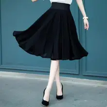 Clobee женские юбки Женская офисная одежда элегантная плиссированная юбка с высокой талией винтажные сексуальные белые черные кружевные шифоновые юбки M923