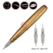 Качественный Электрический с крышкой тату машина Перманентный макияж Поворотная тату-машинка профессиональная татуировка наконечник с 20 шт иглы