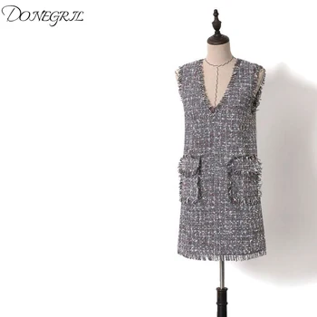 

2019 spring and summer sweet strap dress retro temperament