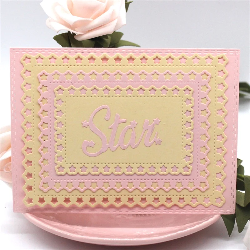 

VYUTXA Stars Rectangel Frame Metal Cutting Dies Stencils for DIY Scrapbooking/photo album Decorative Embossing DIY Paper Cards