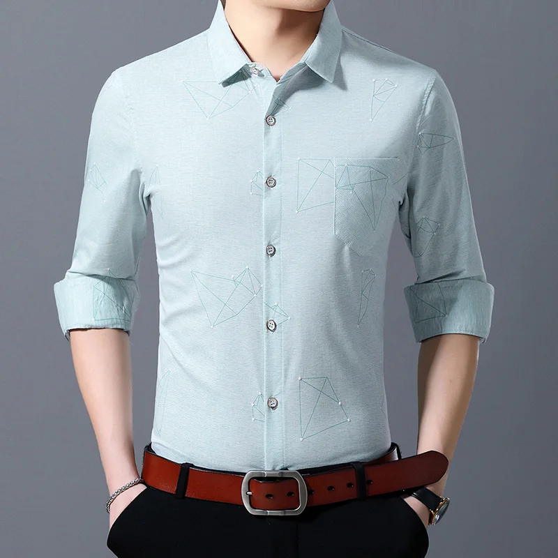 

2019 Fashion Brand Designer Shirt For Men High Quality Workout Long Sleeve Slim Fit Street Wear Solid Color Casual Men Clothes