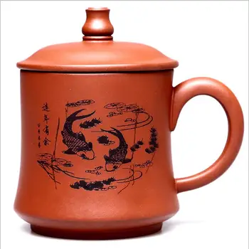 

400ml/pcs teaset Round purple queen of Pu'er Filter tea cup ceramic cups office cups gift travel kung fu for teas Mug