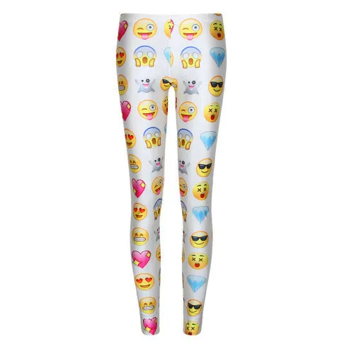 Women Leggings Top Fashion Rushed Mid 2015 Print Emoji Joggers Pants