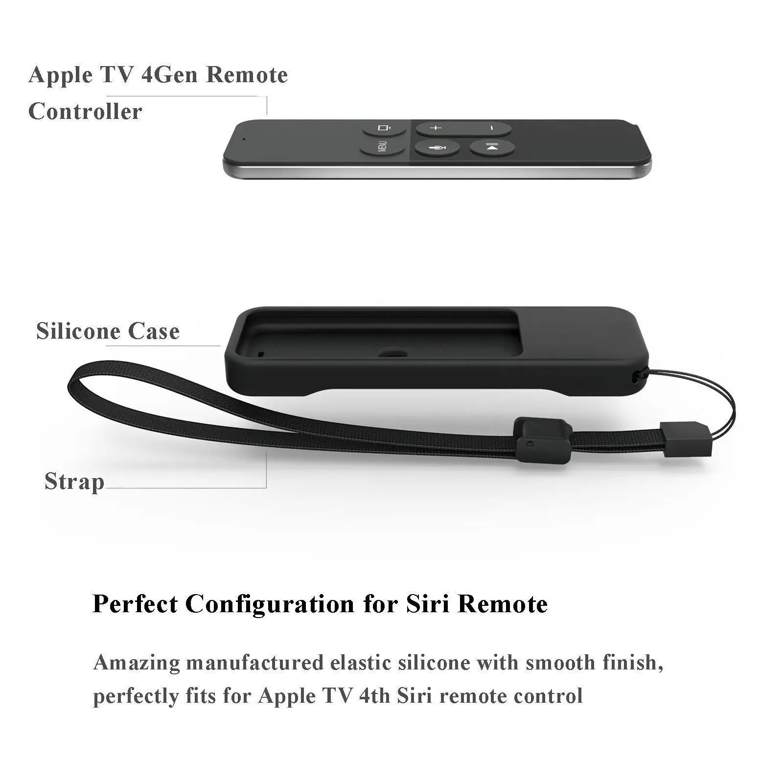 Силиконовый защитный чехол EastVita с ремешком для Apple TV 4 го поколения пульта