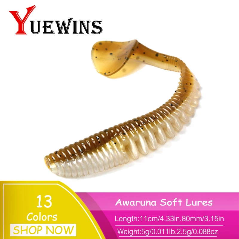 YUEWINS Awaruna рыболовные приманки shad Worm 11 см 5 г воблеры свимбейт Карп силиконовая Мягкая приманка искусственные приманки рыболовные снасти TP1181