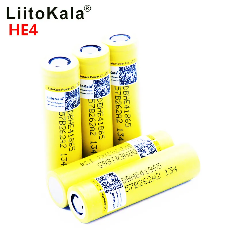 LiitoKala для HE4 2500 mAh литий-ионный аккумулятор 18650 перезаряжаемый аккумулятор 3,7 V Максимальная мощность 20A, 35A загрузка для электронной сигареты