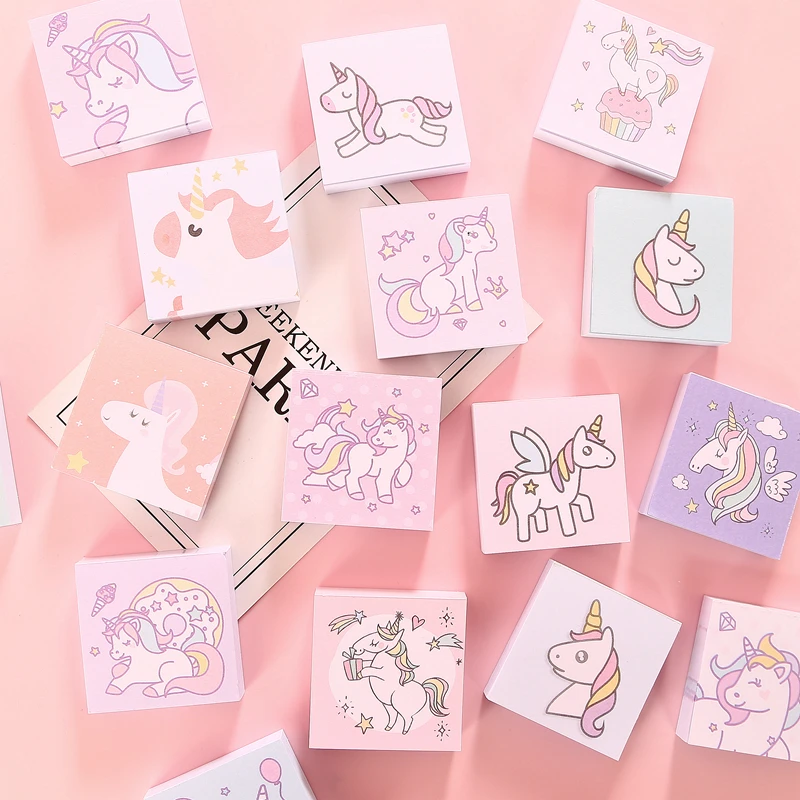 

Mini Unicorn Memo Pad Cute Tearable Sticky Notes Notepad Bookmark Stationery Notebook Gift office school supplies