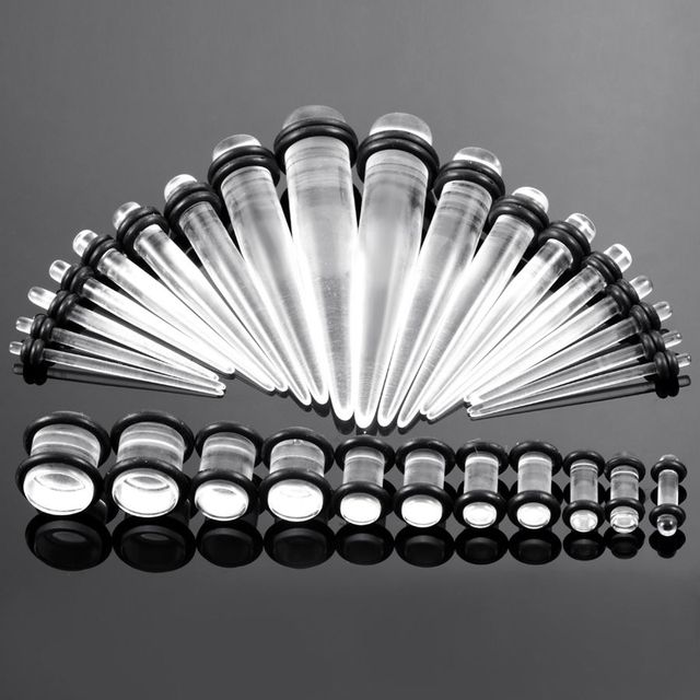 Acrylic Ear Gauge Taper and Plug Stretching Kits Mixed Color Ear Flesh Tunnel Expansion Body Piercing Jewelry 14G-00G