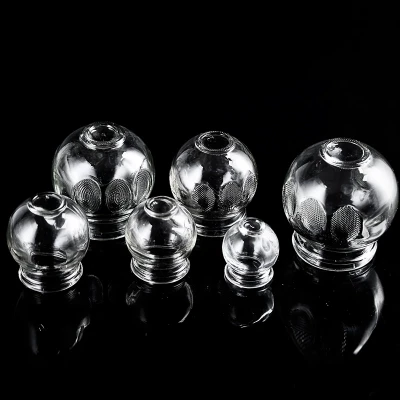 

6sizes 4pcs/set Glass Cupping Fire Cup Chinese Suction Body Massage Therapy Medical thickening glass vacuum cupping jar can tank