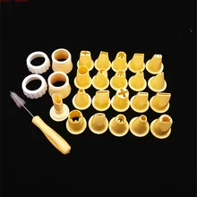 24 шт./компл. коробку пластик окантовкой набор торт крем Кондитерская выпечка инструмент переполненный сопла конвертер кисточки роза Кекс легко мыть