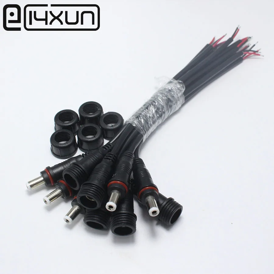 EClyxun 1 пара водонепроницаемый черный разъем питания постоянного тока 2Pin 22AWG|female dc