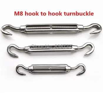

5pcs 304 stainless steel turnbuckle strainer fence wire tensioner hook to hook m8