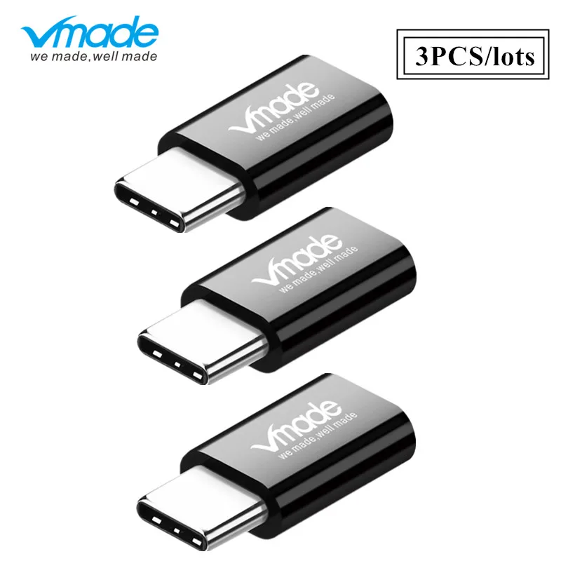 

3pc Micro USB Female to USB 3.1 Typec Type C Connector Fast Quick Charger Mirco Female for iPhone for iPad charger transfer data