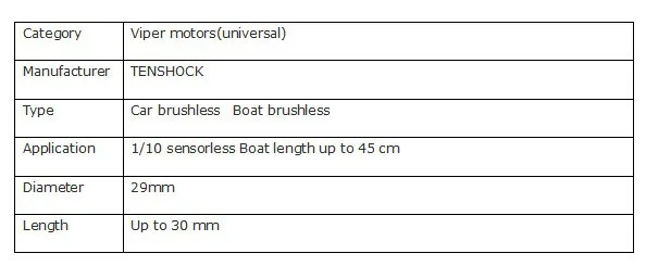 Tenshock 4-полюсный автоматический бесщеточный мотор VZ1515 изводител, лодка, 1/10 с бесщеточным двигателем