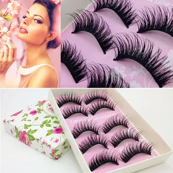 

5pair/box False Eyelash Makeup Eyelashes Extension Thick Lashes Fake Lash Natural Long Faux Cils Eye Lashes Wimpers Make Up Tool