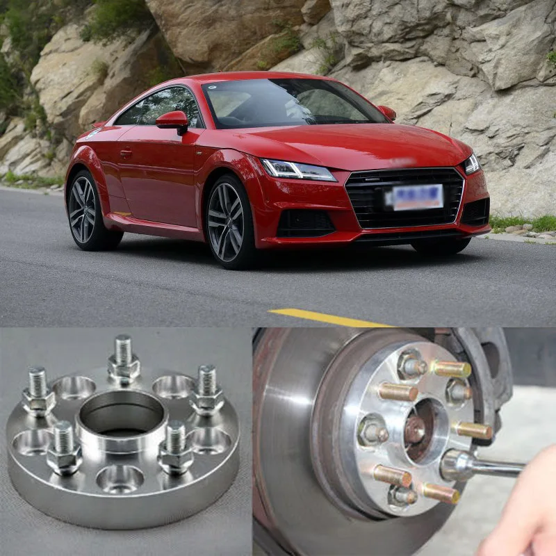 4pcs New Billet 5 Lug 14*1.5 Studs Wheel Spacers Adapters For Audi A3