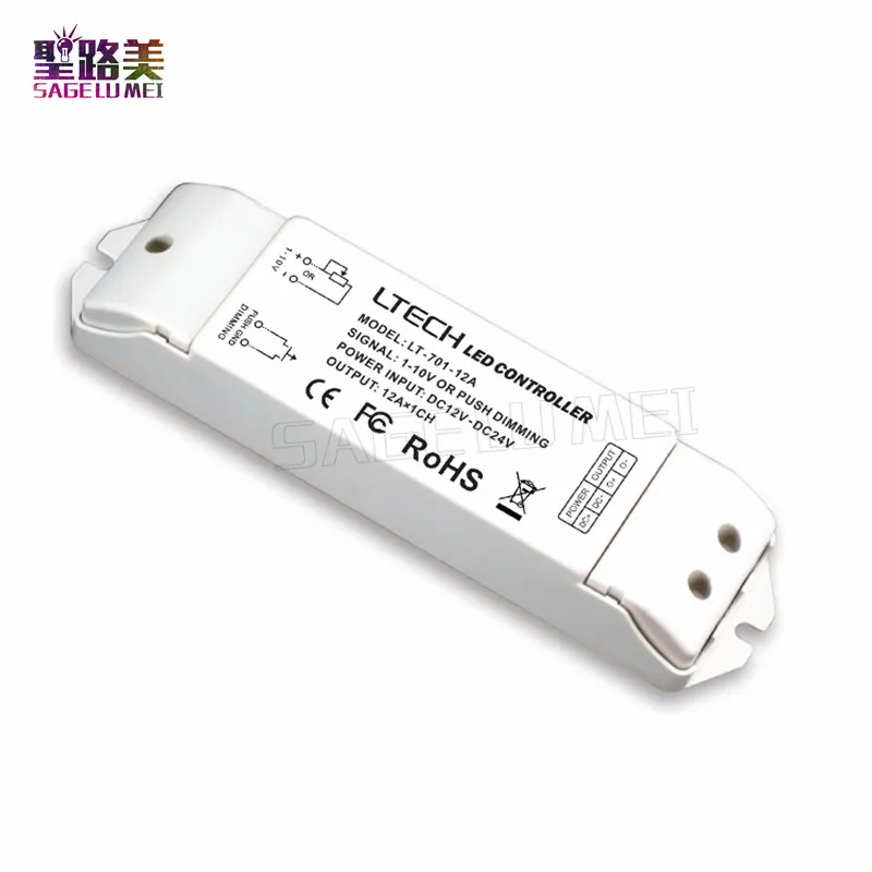 

LT-701-12A DC 12V 24V CV Constant voltage 0/1-10V Dimming Driver 10V PWM or push button 12A X 1CH MAX 12A Free shipping