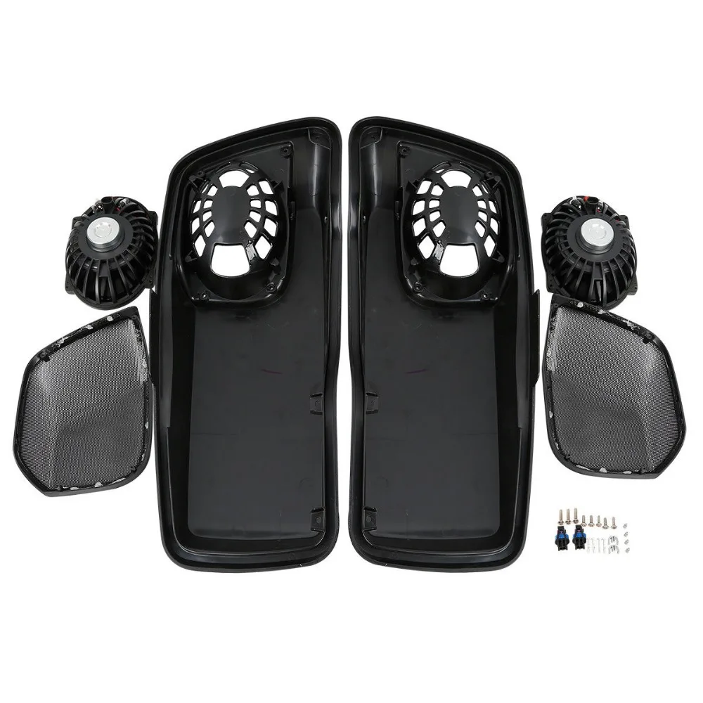 Motorcycle Saddlebag Lids W/ 5"X7" Speakers For Harley Touring Electra