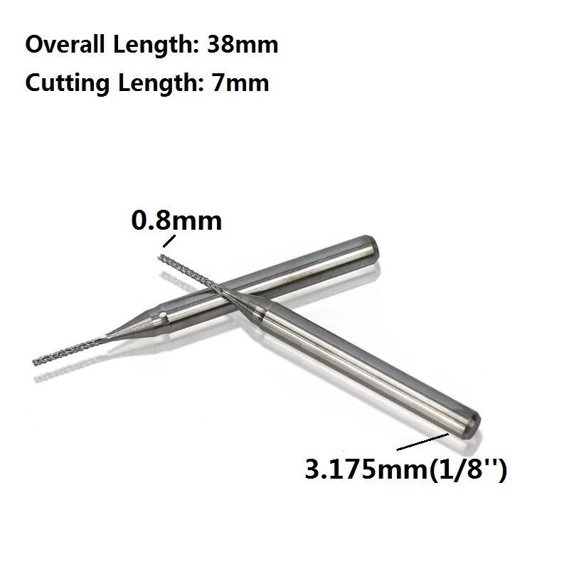 Titanium Coat Carbide PCB End Mill 0.8mm 1mm 1.2mm 1.6mm 2mm PCB milling cutter