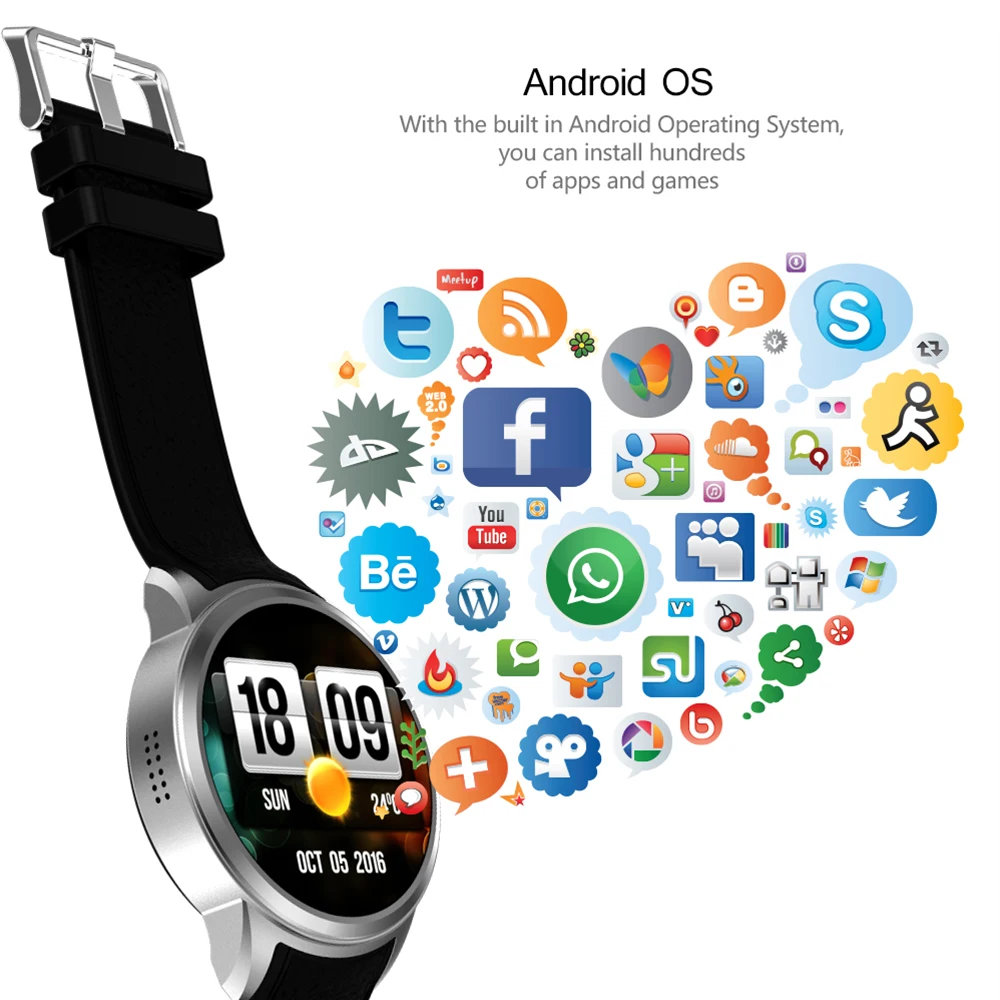 

X200 Smart Watch 3G Wifi Bluetooth GPS Watch MTK6580 Android 5.1 Smartwatch Phone heart rate monitor Camera ROM 16GB RAM 1GB