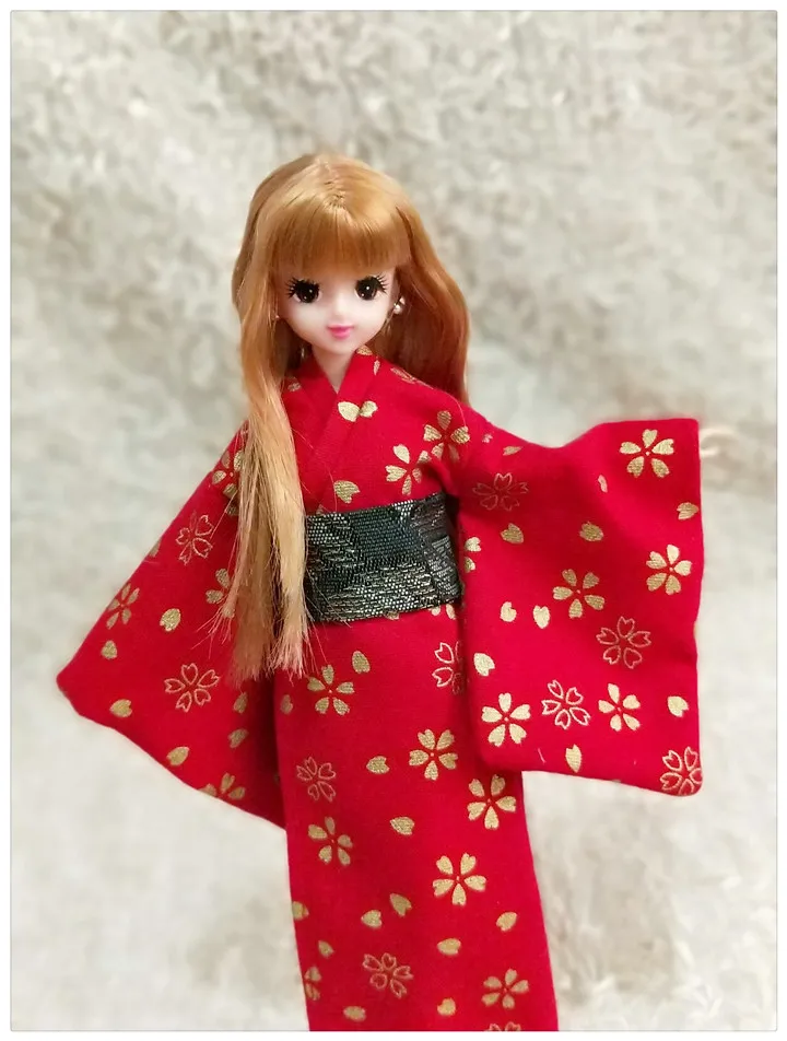 1 комплект = 2 шт. Новая Одежда для кукол модное японское кимоно с поясом для blyth licca ob24 1/6 аксессуары для кукол Одежда для кукол