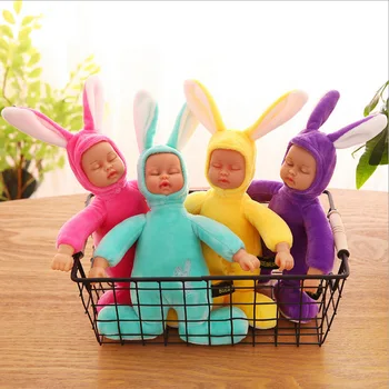 

27CM Rabbit Plush Animal Silicone Baby Doll Simulated Babies Sleeping Reborn Dolls Children's Stuffed Toys Birthday Gift