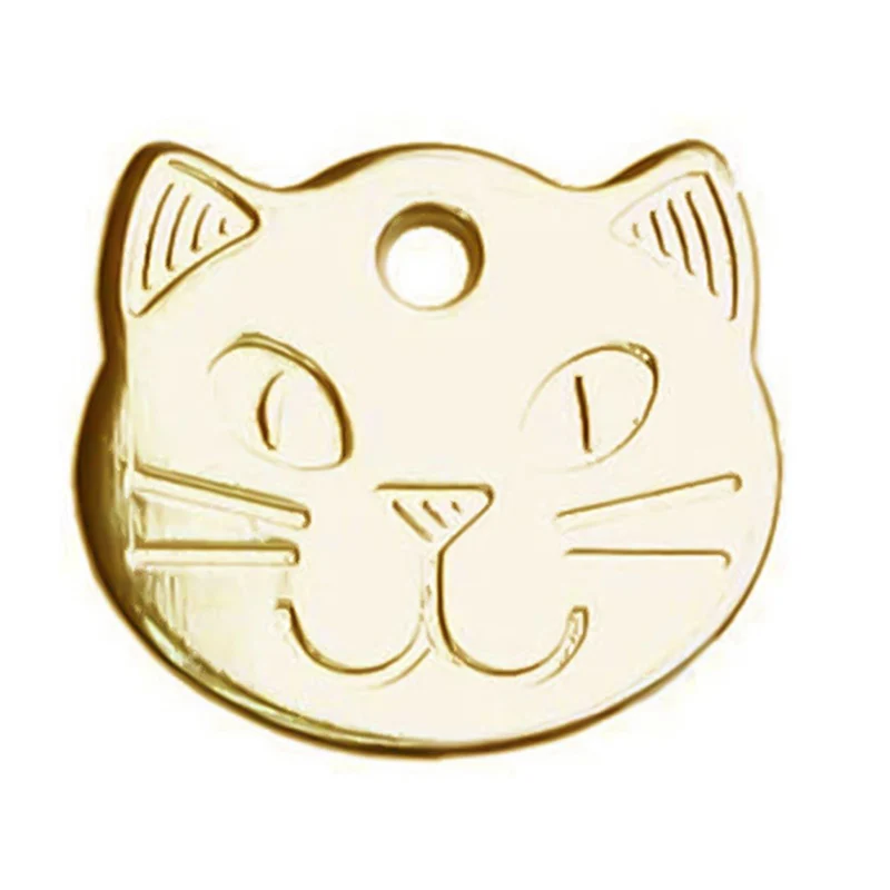 Anti-lost Cute Cat Head Shape Pet ID Tag  Metal Pets Cat ID Name Tags Cat Collar Pendants Accessories