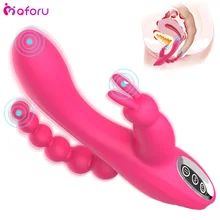 12 Speed Rabbit Dildo Vibrators for Women Adult Sex Toys Anal Beads Butt Plug Female Clitoris Massage Vagina G spot Stimulator