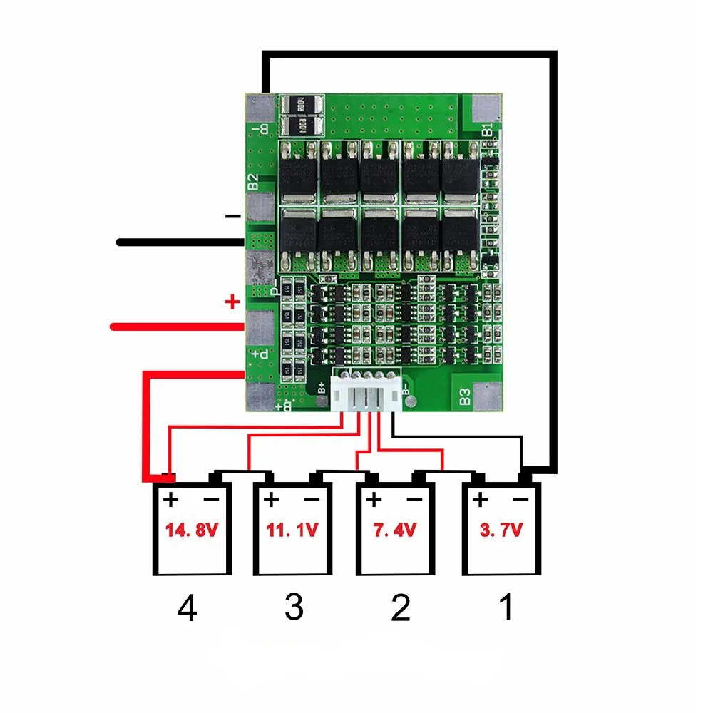 4S 30A 14.8V Li ion Lithium 18650 Battery BMS Packs PCB Protection