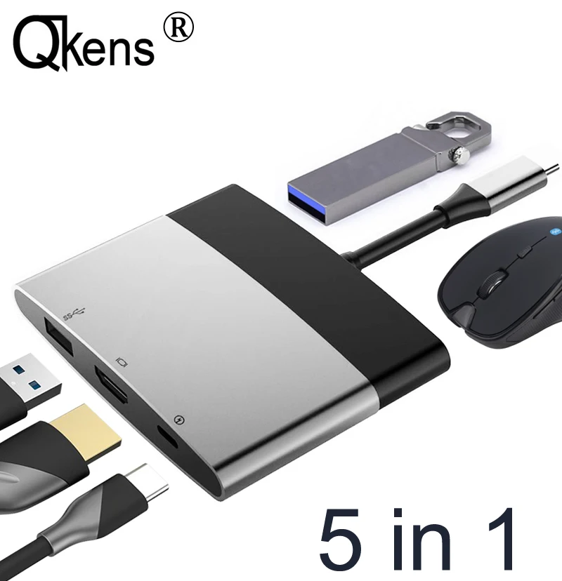 

4K USB-C HUB USB 3.0 HDMI Adapter for MacBook Dell LG G5 for Huawei P30 Pro Samsung S8 S9 S10 Type C Phone to TV Video Converter