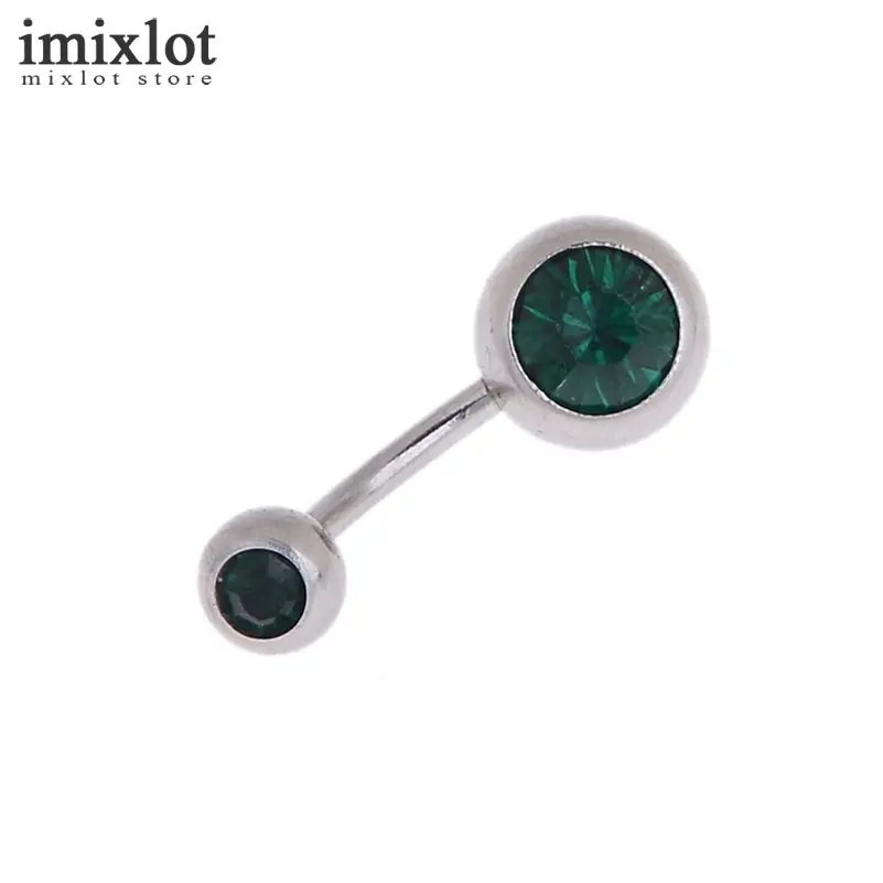Imixlot 20 шт./лот смешивания Цвет Двойной Кристалл хирургическая Сталь пупка Бар