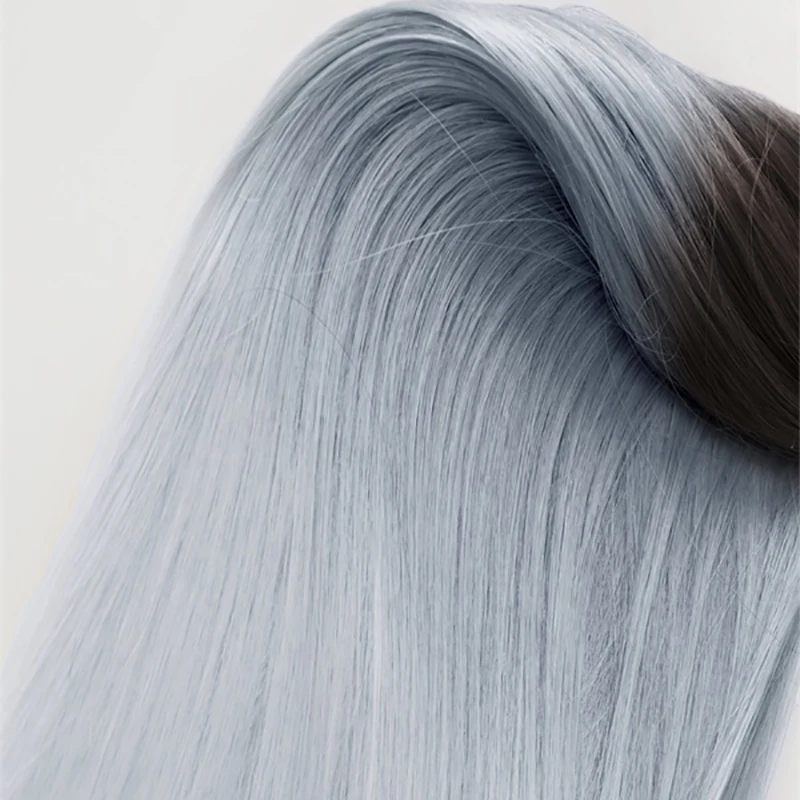 Clip Ins 2gris Cheveux Brun Foncé à Gris Ombre Balayage
