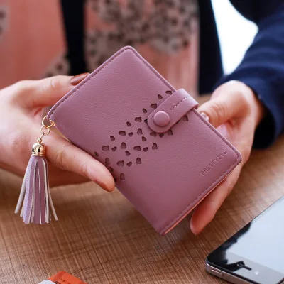 Новая маленькая сумочка с кисточкой для кредитных карт держатели Для женщин Creidt держатель для карт бумажник модные перфорированные открытые футляры для идентификационных карт